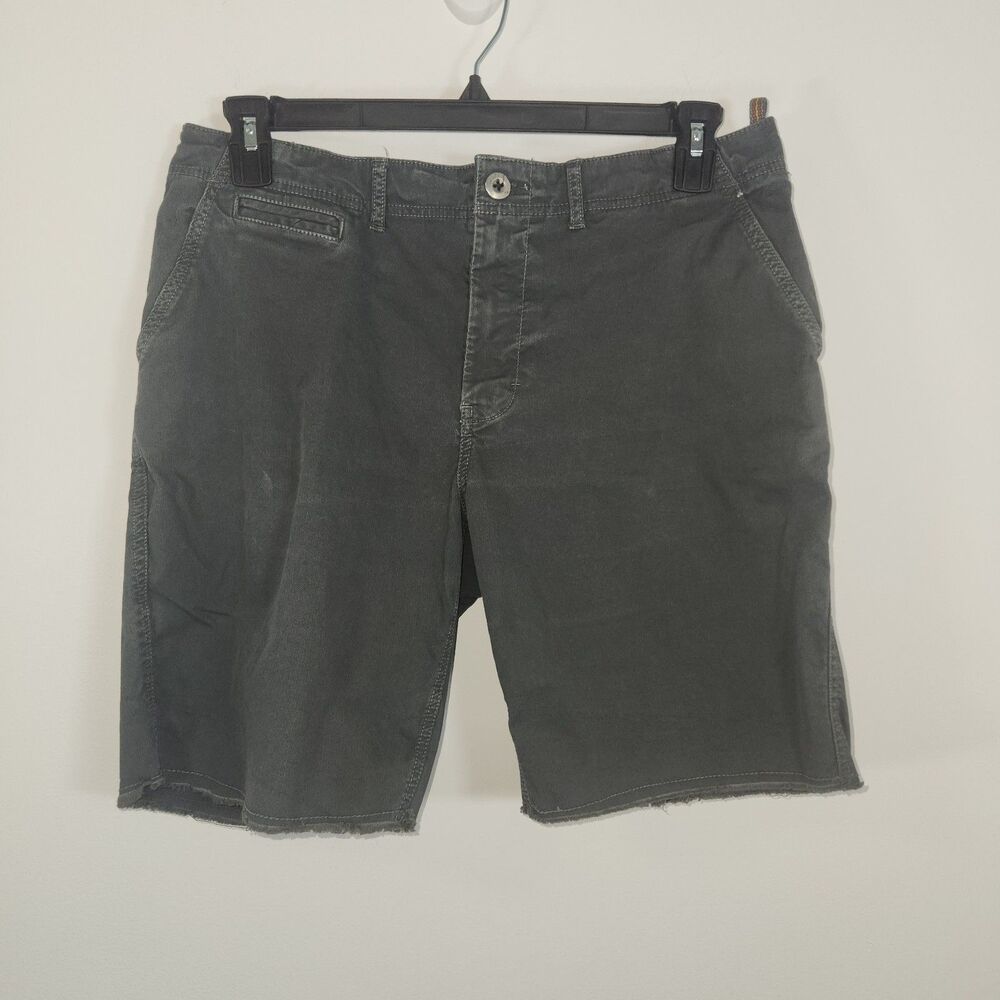 Paperbacks Men's Gray Cotton Corduroy Raw Hem Cutoff Shorts Size 34